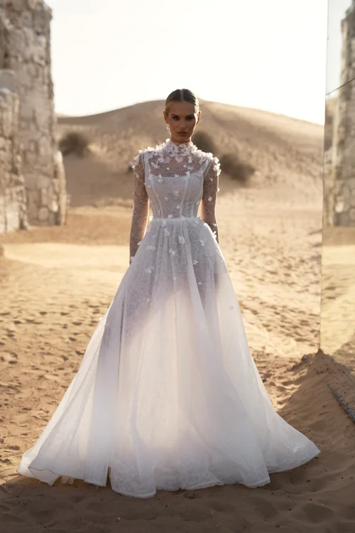 Wedding dresses with a closed corset