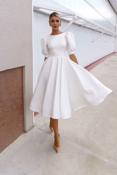 Купить свадебное платье «Эрика миди» Натальи Романовой из коллекции 2021 в салоне «Мэри Трюфель»
