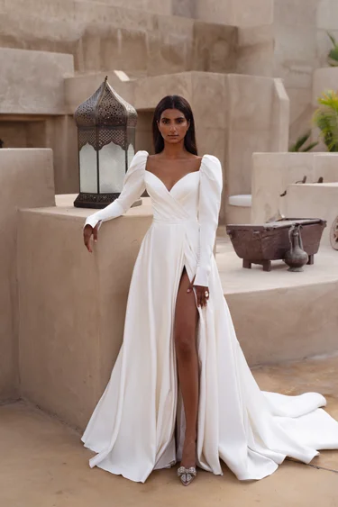 Wedding dresses with a heart-shaped corset