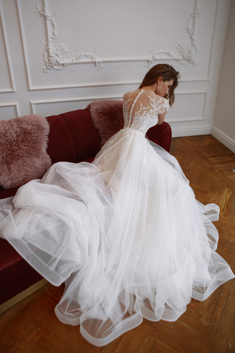 Купить свадебное платье «Элоди» Натальи Романовой из коллекции 2021 в салоне «Мэри Трюфель»