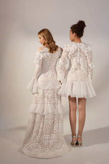 Купить короткое свадебное платье «Есения» Рара Авис из коллекции Искра 2021 года в интернет-магазине