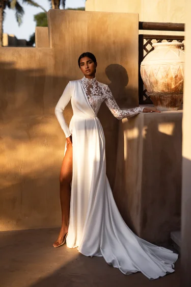 Wedding dresses with a closed corset