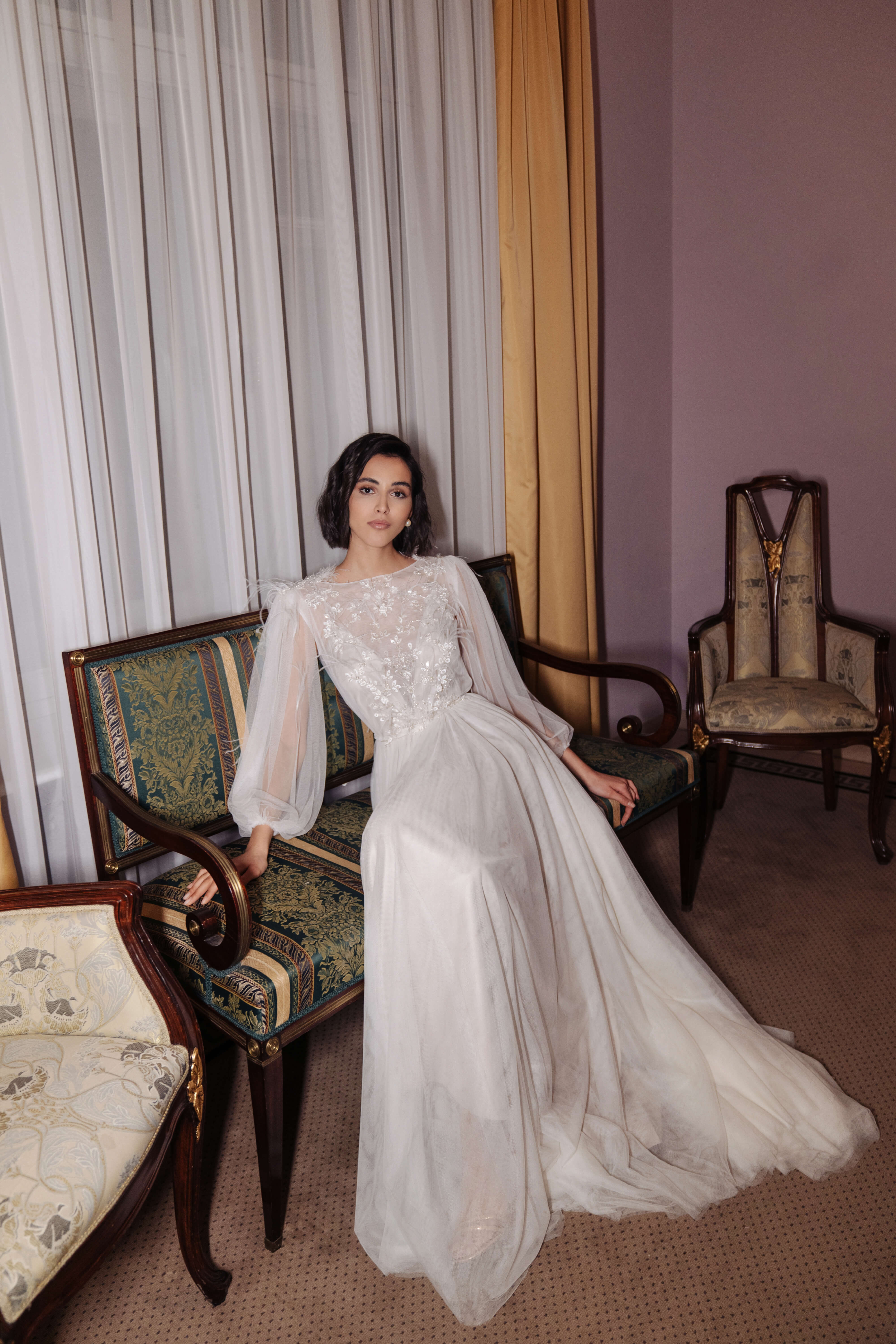 Купить свадебное платье «Розо» Анже Этуаль из коллекции Влюбиться 2022 года в салоне «Мэри Трюфель»
