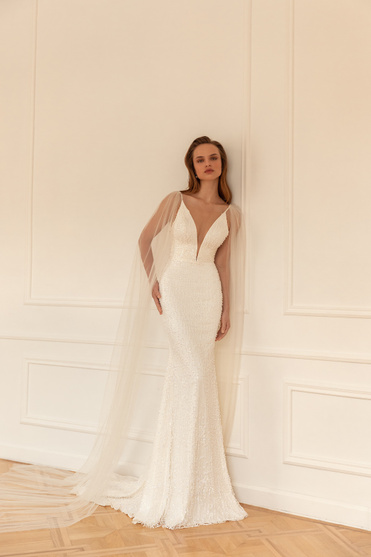 Купить свадебное платье «Перла» Евы Лендел из коллекции 2022 в «Мэри Трюфель»
