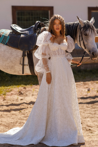 Купить свадебное платье «Варвара» Стрекоза из коллекции Любава 2023 года в салоне «Мэри Трюфель»