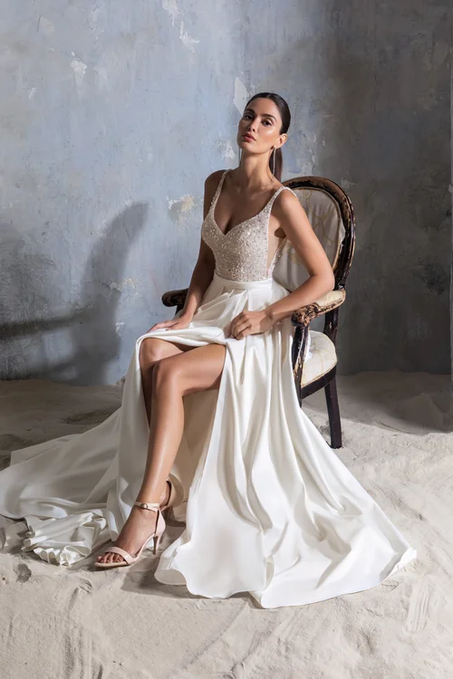 Купить свадебное платье «Лусия» Секрет Споса из коллекции Блеск 2022 года в салоне «Мэри Трюфель» Лусия