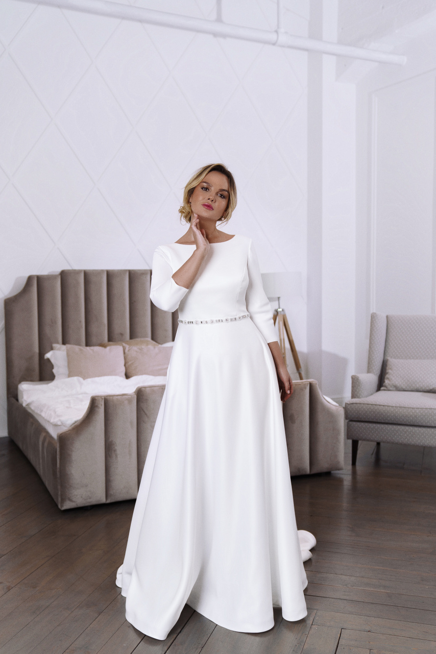 Купить свадебное платье «Брук плюс сайз» Натальи Романовой из коллекции 2020 в салоне «Мэри Трюфель»