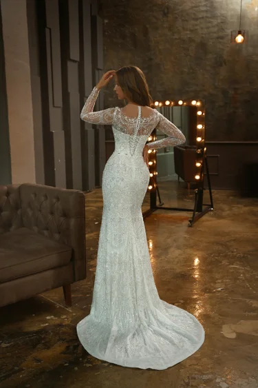 Купить свадебное платье «Анжела» Олег Бабуров из коллекции 2023 года в салоне «Мэри Трюфель» Анжела