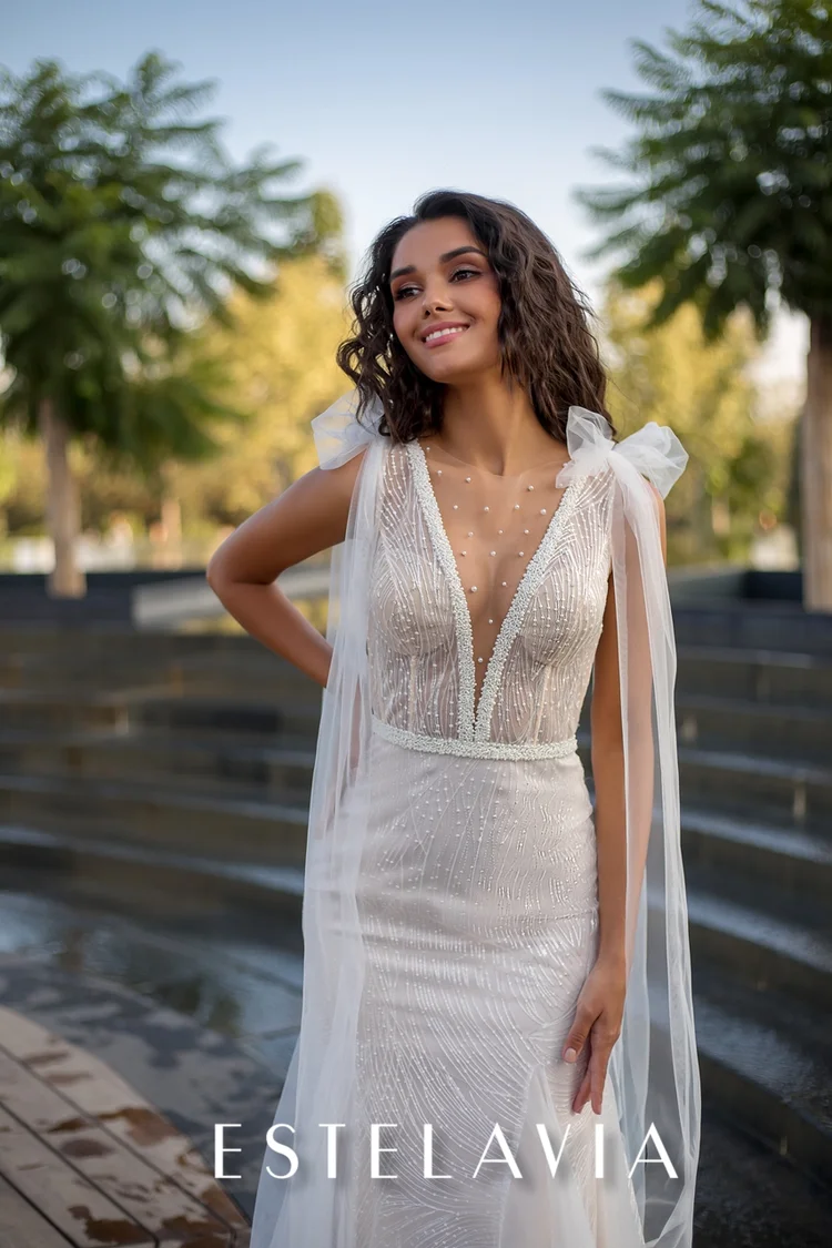 Свадебное платье Мэйбелайн Эстелавия — купить в Волгограде платье Мэйбелайн из коллекции "Зеркало души" 2021 Мэйбелайн