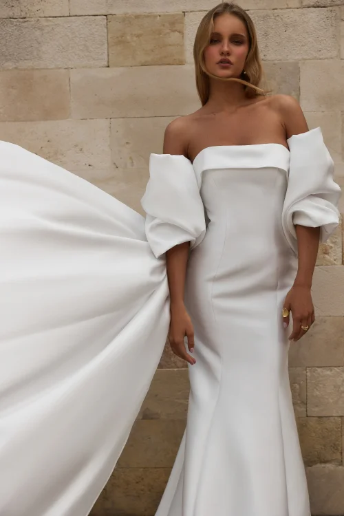 Лучшие атласные свадебные платья