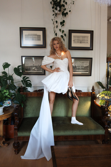 Купить свадебное платье «Кешью» Романова Криэйт из коллекции 2025 года в салоне «Мэри Трюфель»