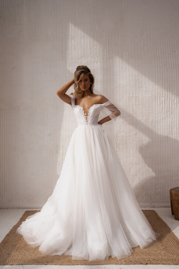Buy Almira Natalia Romanova's wedding dress from the Dune 2025 collection at the Mary Trufel boutique