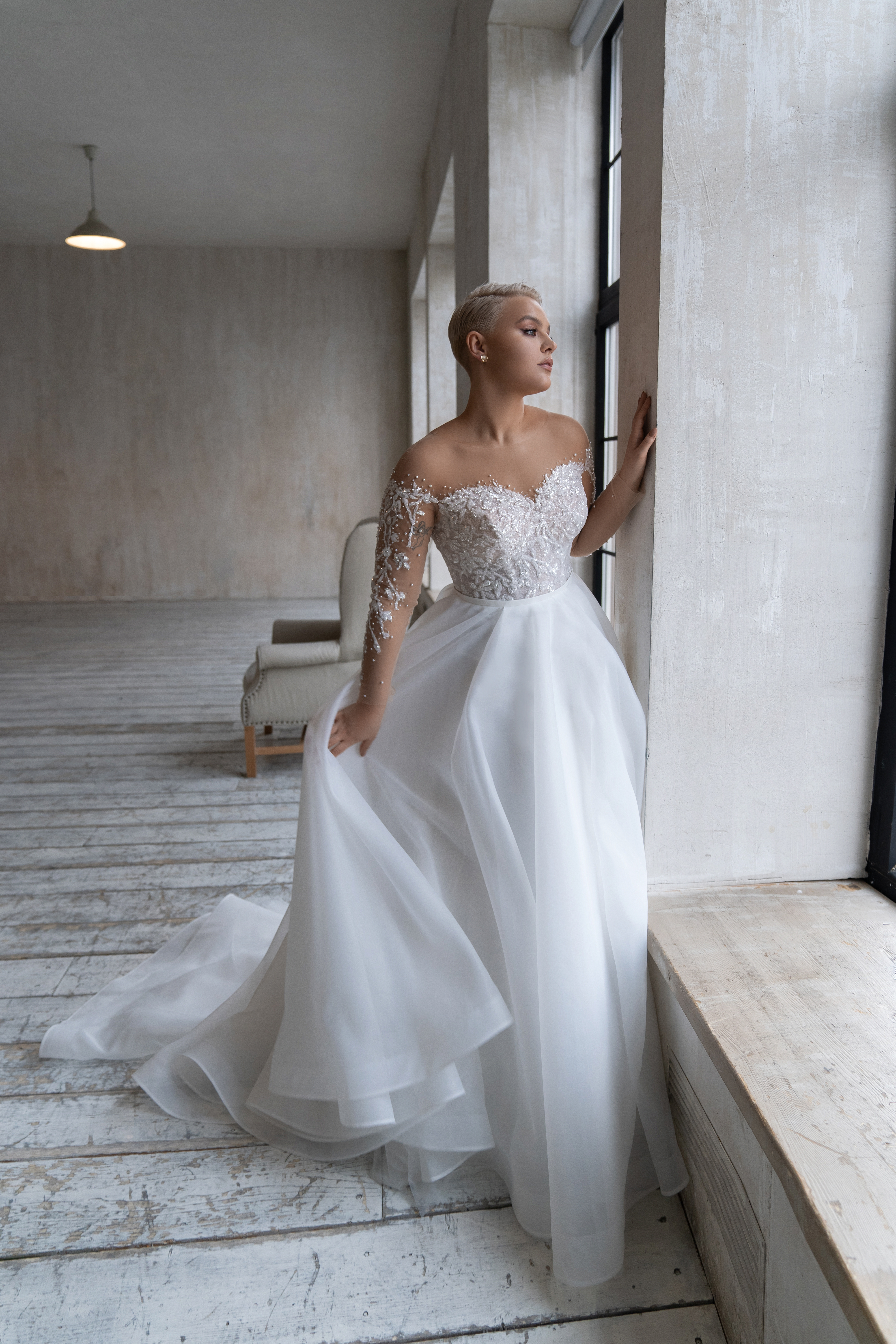 Купить свадебное платье «Киара плюс сайз» Натальи Романовой из коллекции 2021 в салоне «Мэри Трюфель»