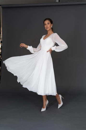 Свадебное платье «Осфадэль миди» Марта — купить в Санкт-Петербурге платье Осфадэль из коллекции 2021 года