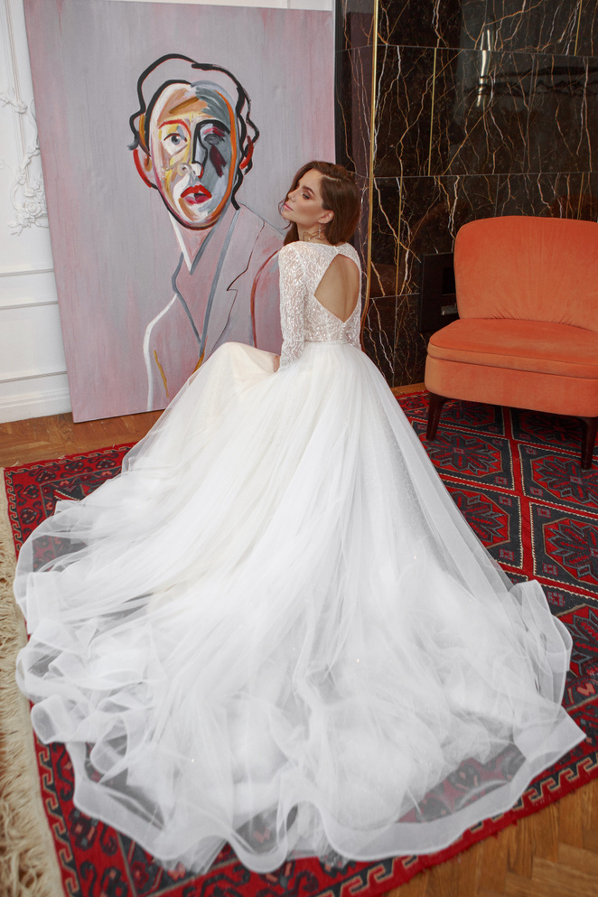 Купить свадебное платье «Вилоу» Натальи Романовой из коллекции 2021 в салоне «Мэри Трюфель»