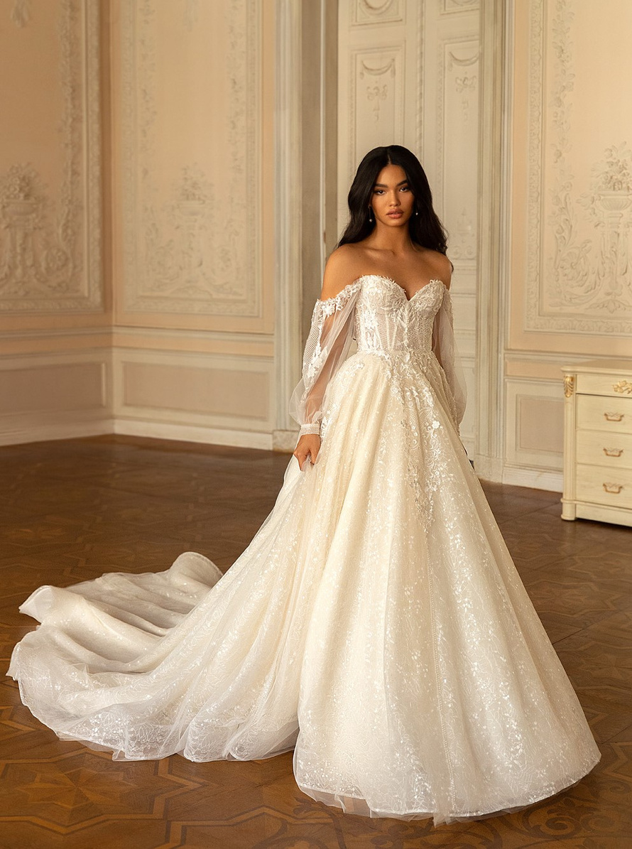 Купить свадебное платье «Тиффани» Кристал Дизайн из коллекции Романс 2021 в интернет-магазине «Мэри Трюфель»