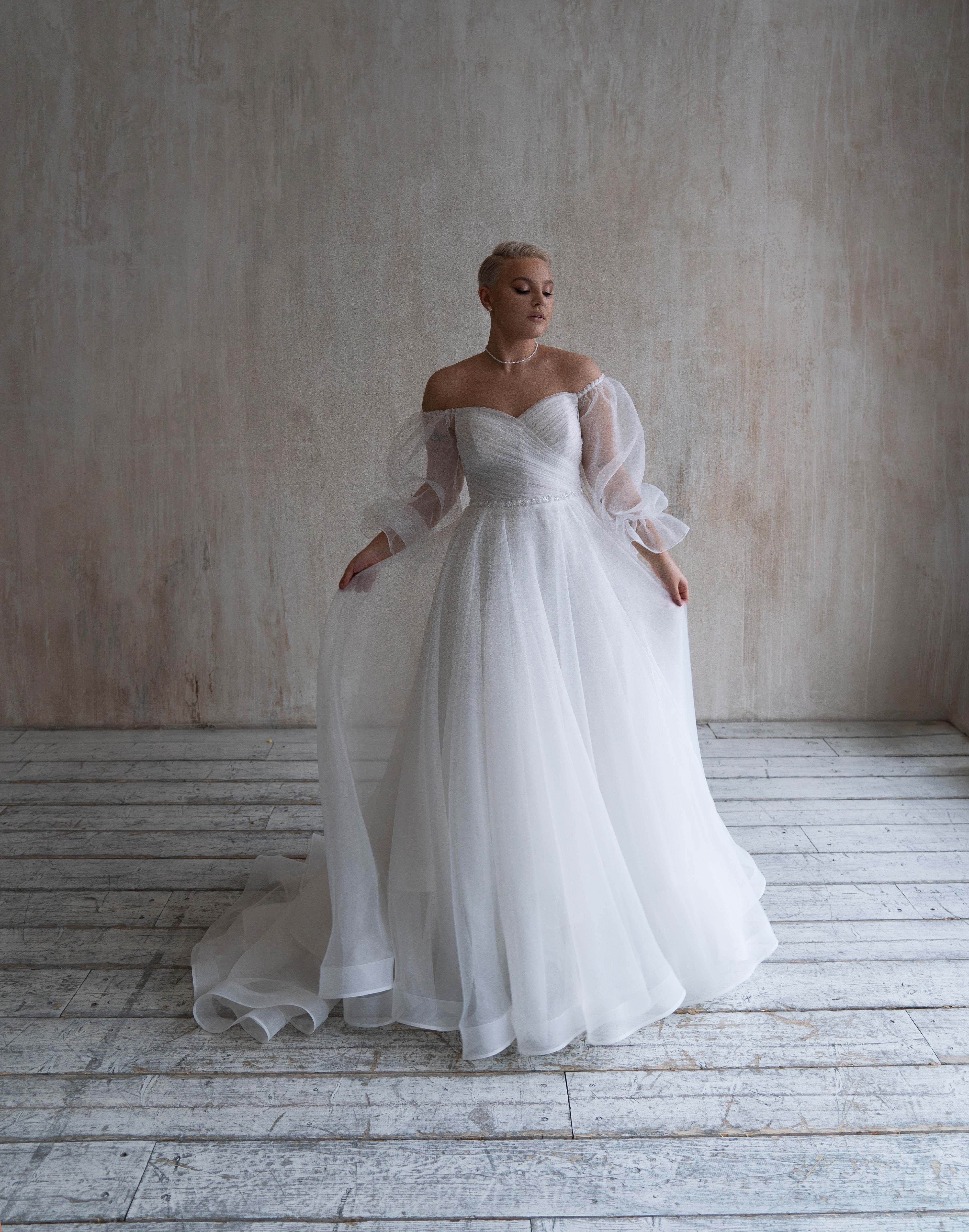 Купить свадебное платье «Шана плюс сайз» Натальи Романовой из коллекции 2021 в салоне «Мэри Трюфель»