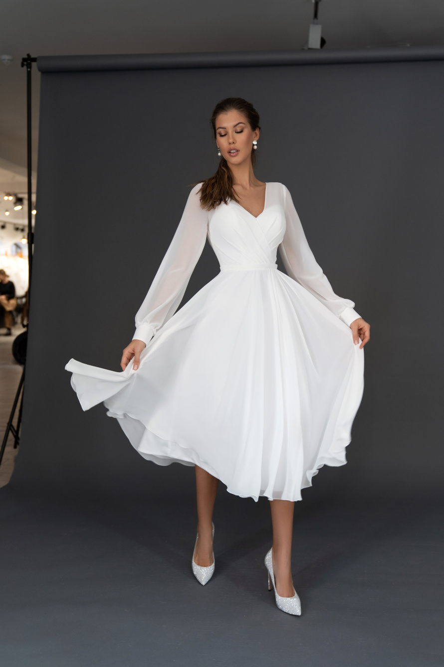 Свадебное платье «Осфадэль миди» Марта — купить в Нижнем Новгороде платье Осфадэль из коллекции 2021 года