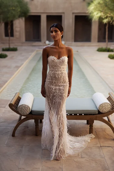 Wedding dresses with a heart-shaped corset