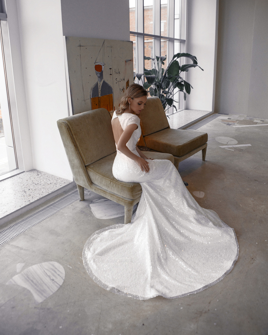 Купить свадебное платье «Марсела» Натальи Романовой из коллекции 2021 в салоне «Мэри Трюфель»