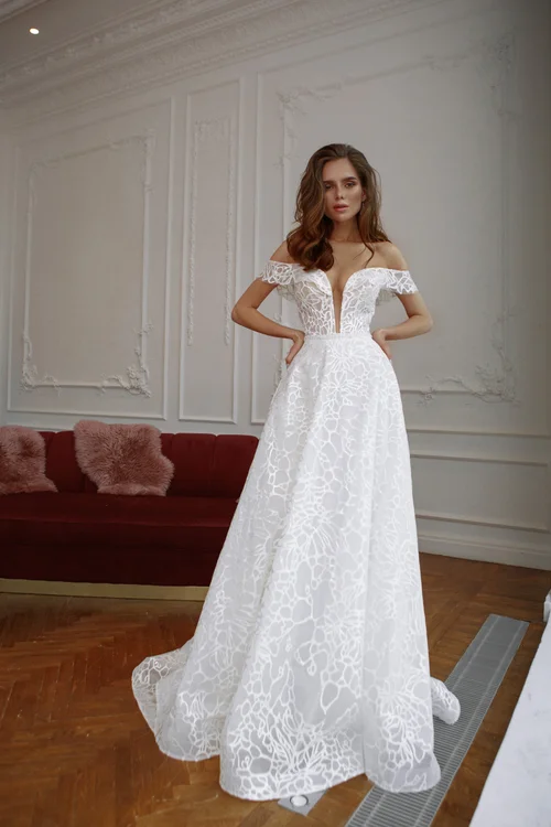 Купить свадебное платье «Татин» Натальи Романовой из коллекции 2021 в салоне «Мэри Трюфель» Татин