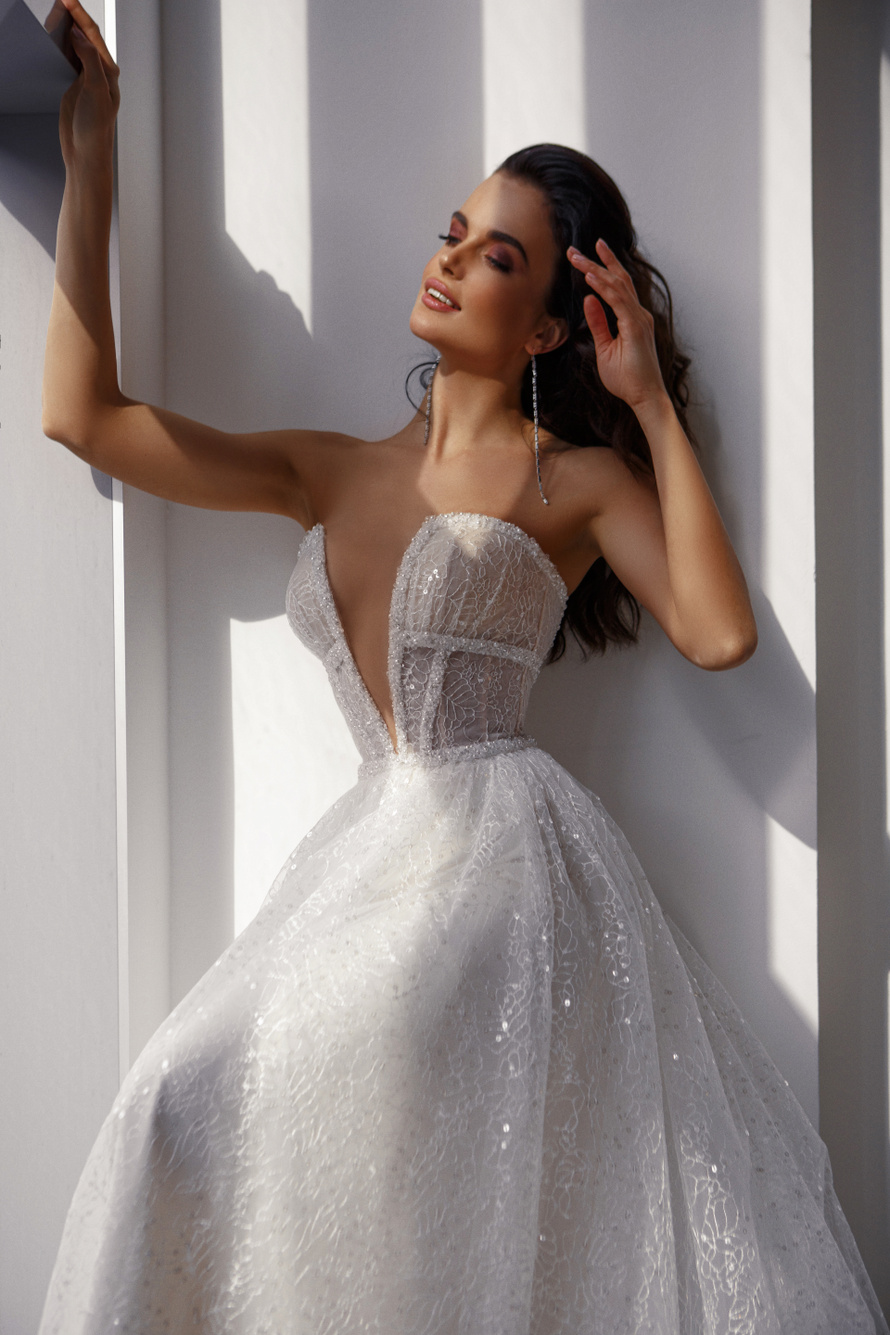 Купить свадебное платье «Арлетт» Натальи Романовой из коллекции 2021 в салоне «Мэри Трюфель»