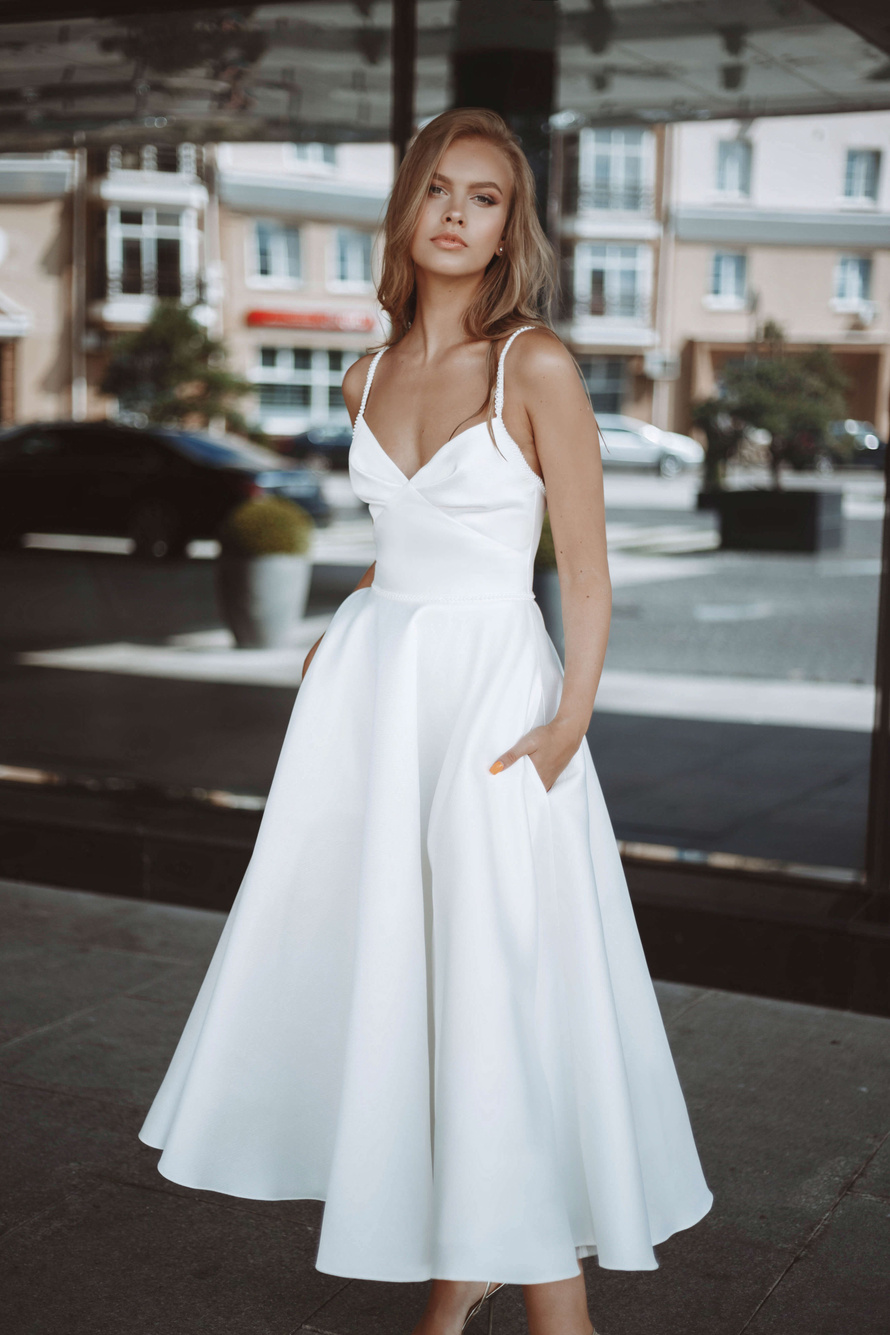 Купить короткое свадебное платье «Керри» Анже Этуаль из коллекции Леди Перл 2021 года в салоне «Мэри Трюфель»